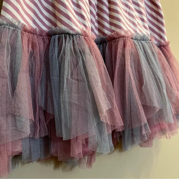 Matilda Jane Girls Ruffle Tulle Skirt NWT Size 14 Rooster Stripe Mauve 222088 - Picture 2 of 9